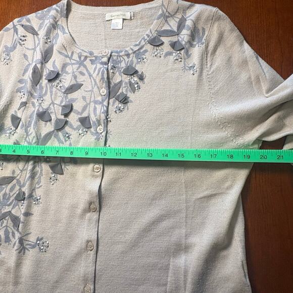 Garnet Hill Gray and Blue Cardigan XL - Picture 3 of 5